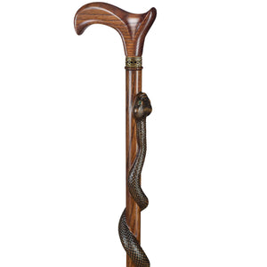 Snake Cane - Black Mamba Design - Custom Length and Color