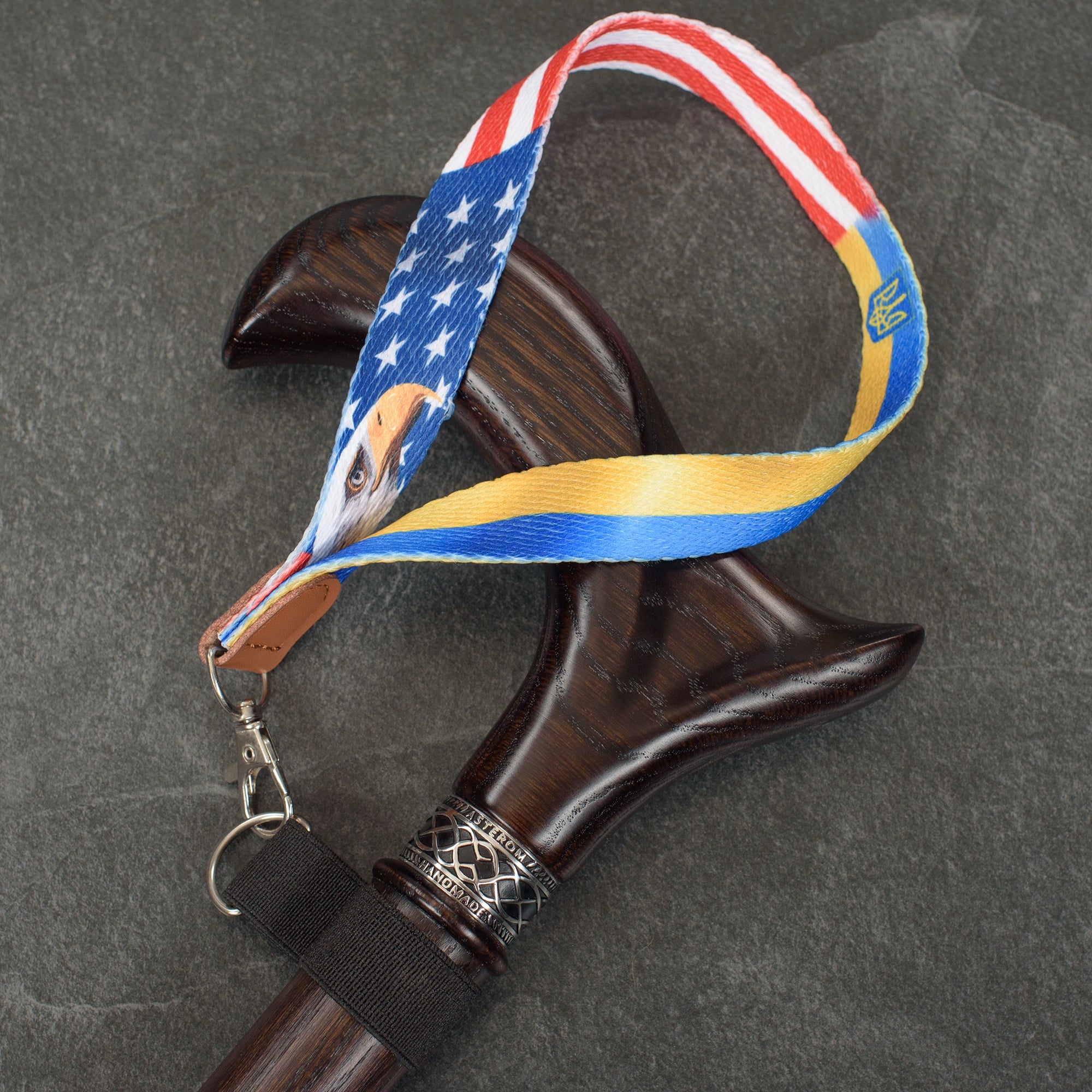 Wrist Strap of Friendship of the US and Ukraine for Canes and Walking Sticks