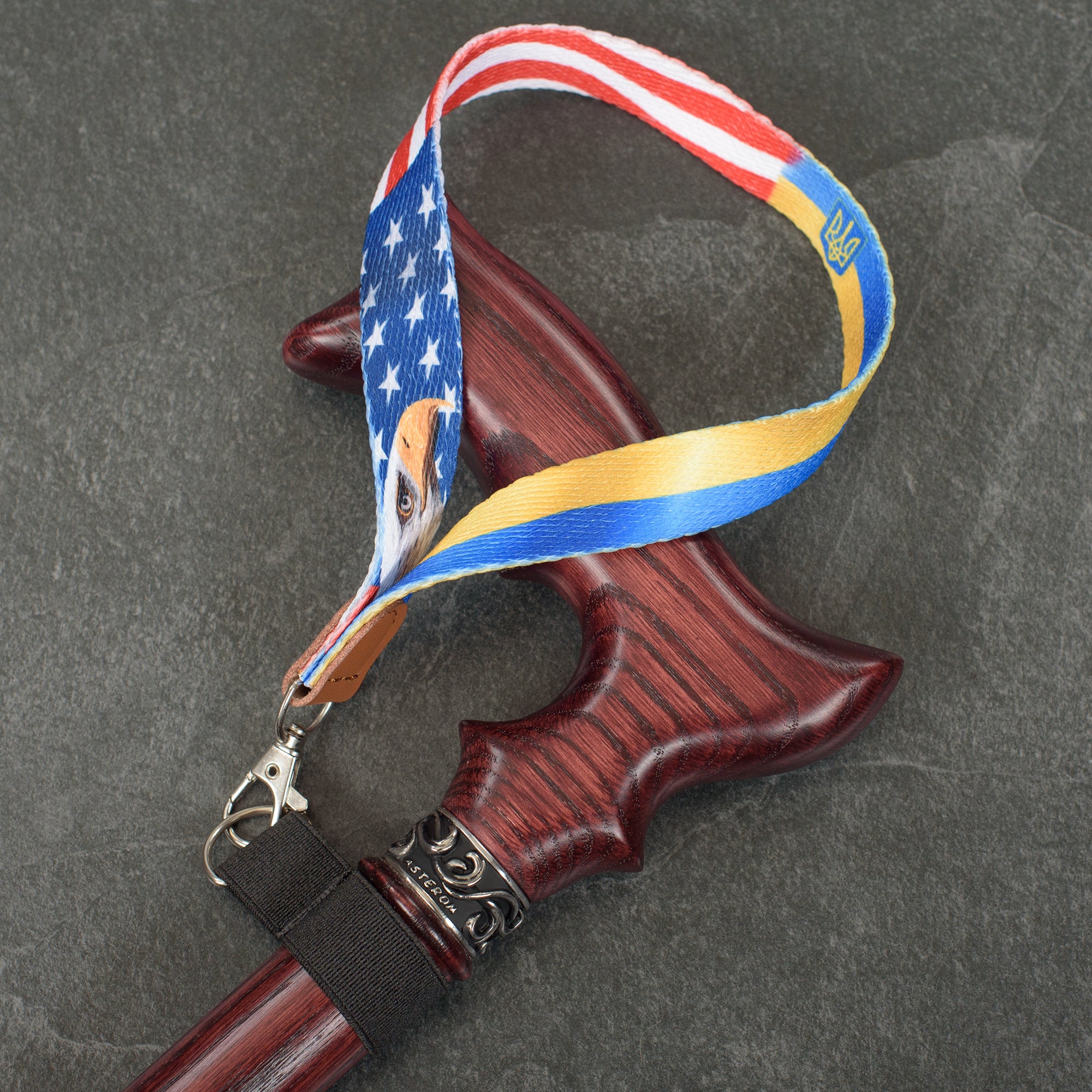 Wrist Strap of Friendship of the US and Ukraine for Canes and Walking Sticks