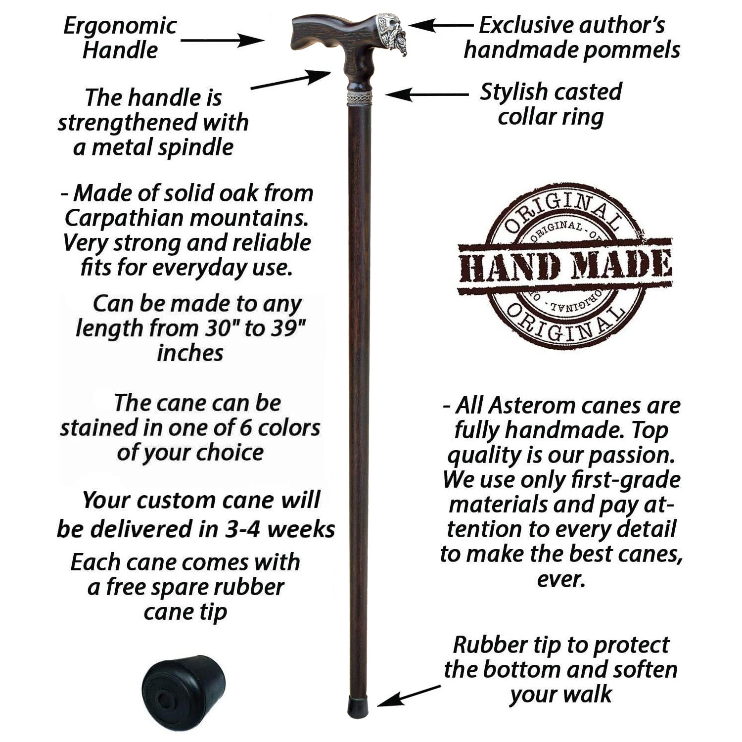 Celtic Skull Walking Cane for Men, Cool Canes