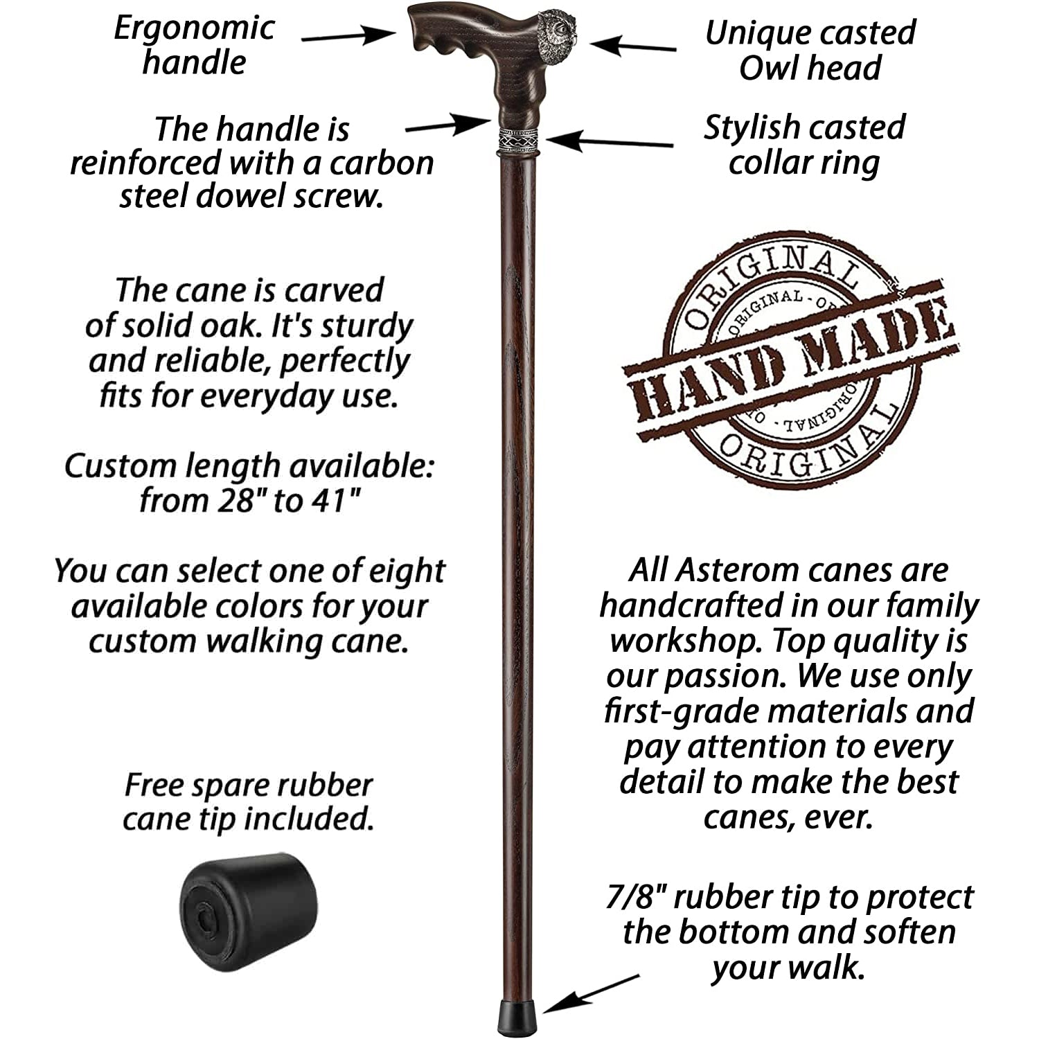 Custom Owl Cane - Cool Wood Walking Cane