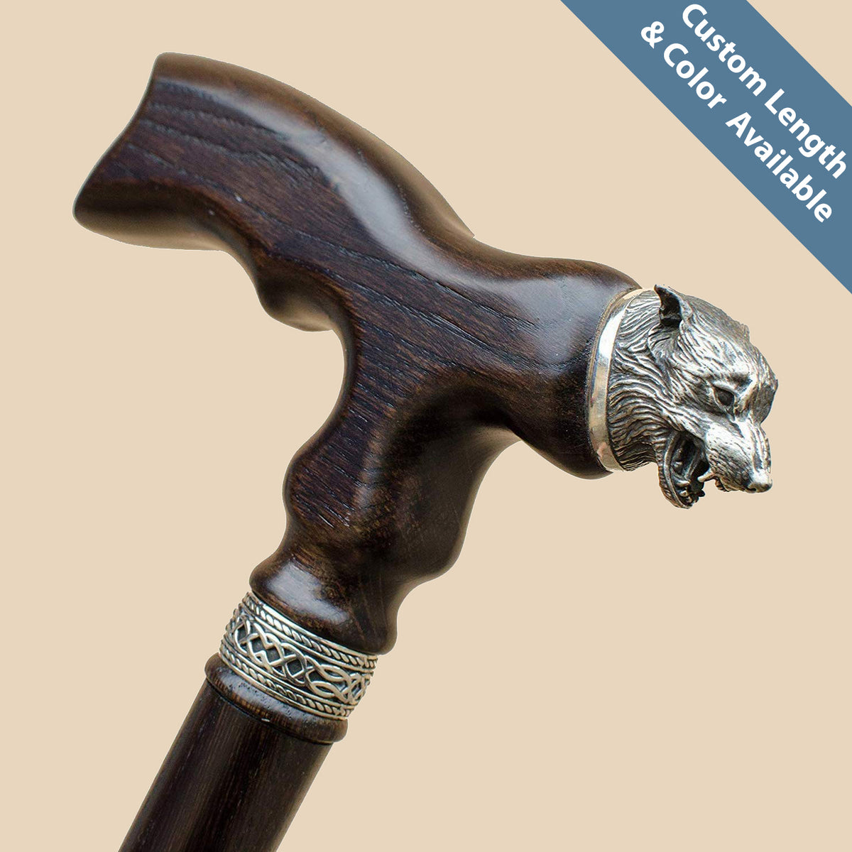 Wolf Walking Cane Carved Stylish Men's Canes Sticks